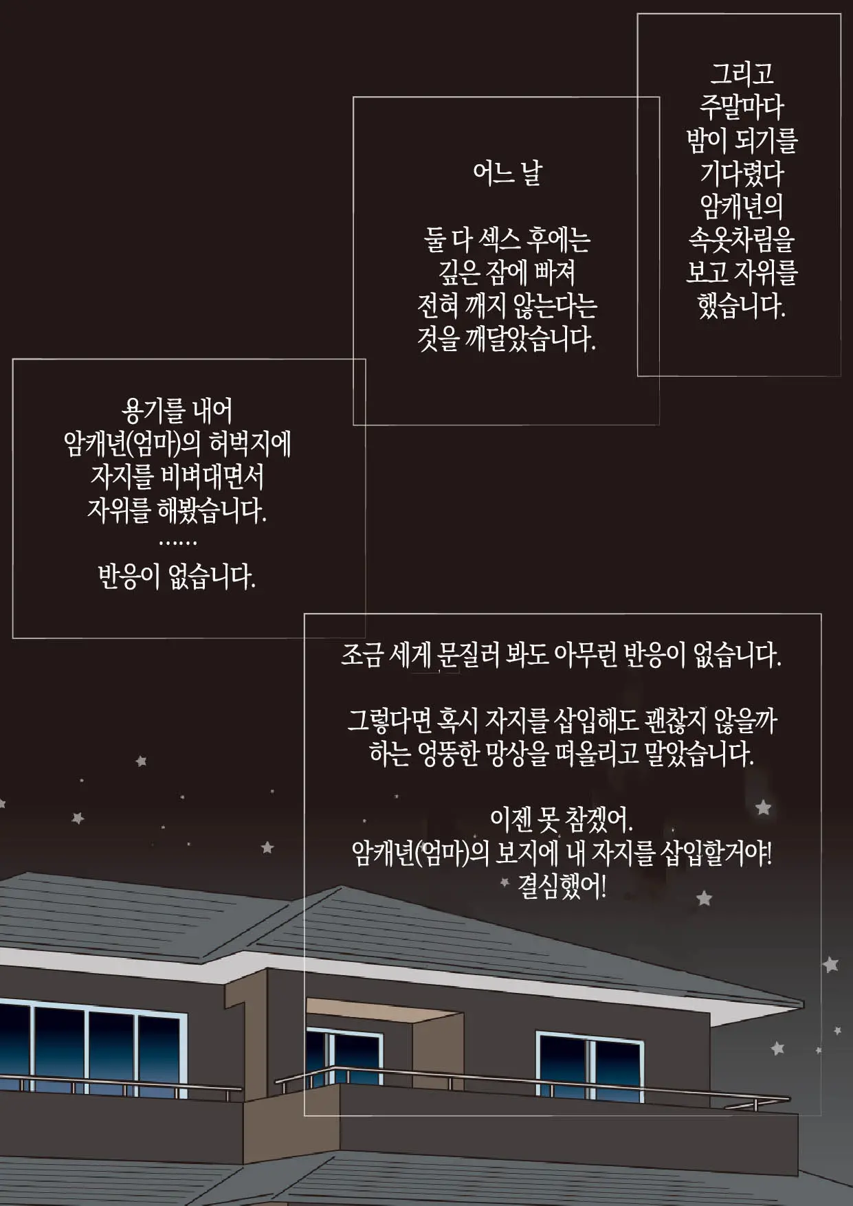 Neteiru Kaa-Chan Ni Nakadashi Suru Boku | 자고 있는 엄마에게 질내사정하는 나